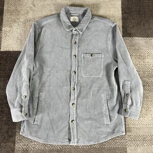 Marine Layer Shirt Mens M/L Corduroy Overshirt Shacket Pockets Gray